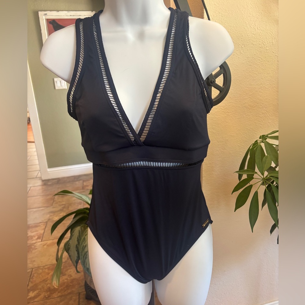 Michael Kors Black Swimwear with Gold Accent